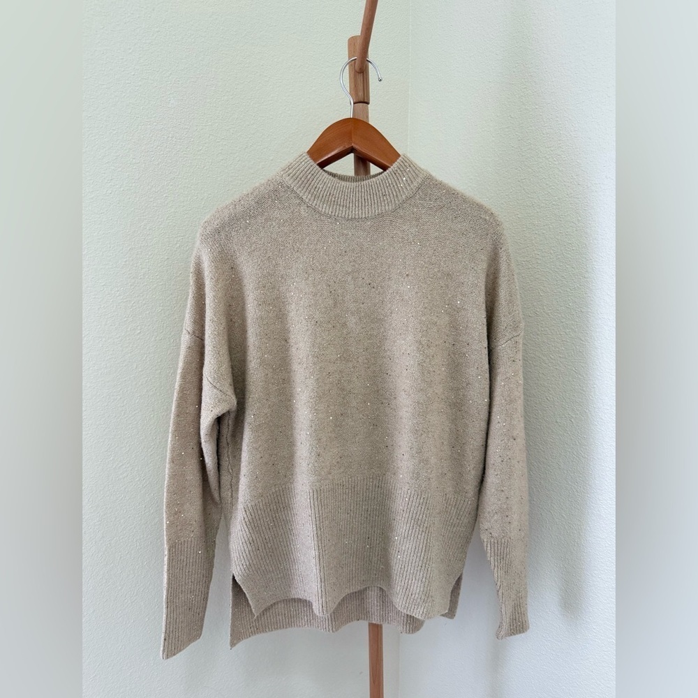 Apricot NWT Sparkling Gold Beige Relaxed Fit Sweater Women’s Size Small